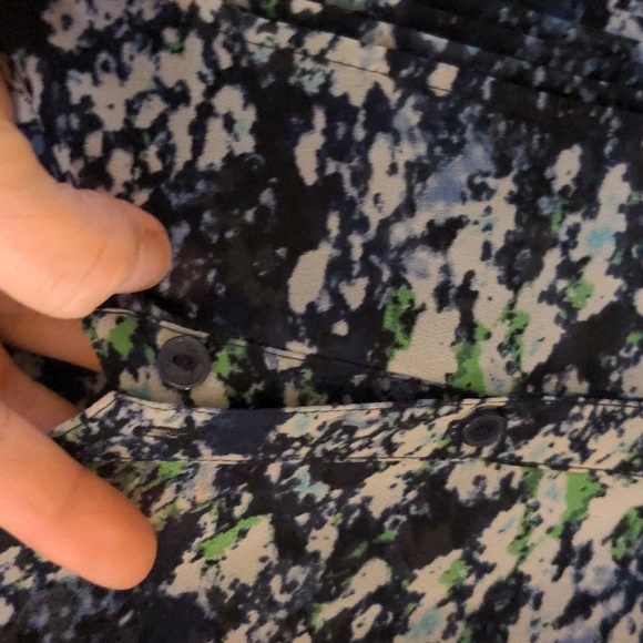 Calvin Klein Sheer Impressionist Blouse Blue Green S 🔥Host Pick  1-2-25🔥 - Picture 3 of 12